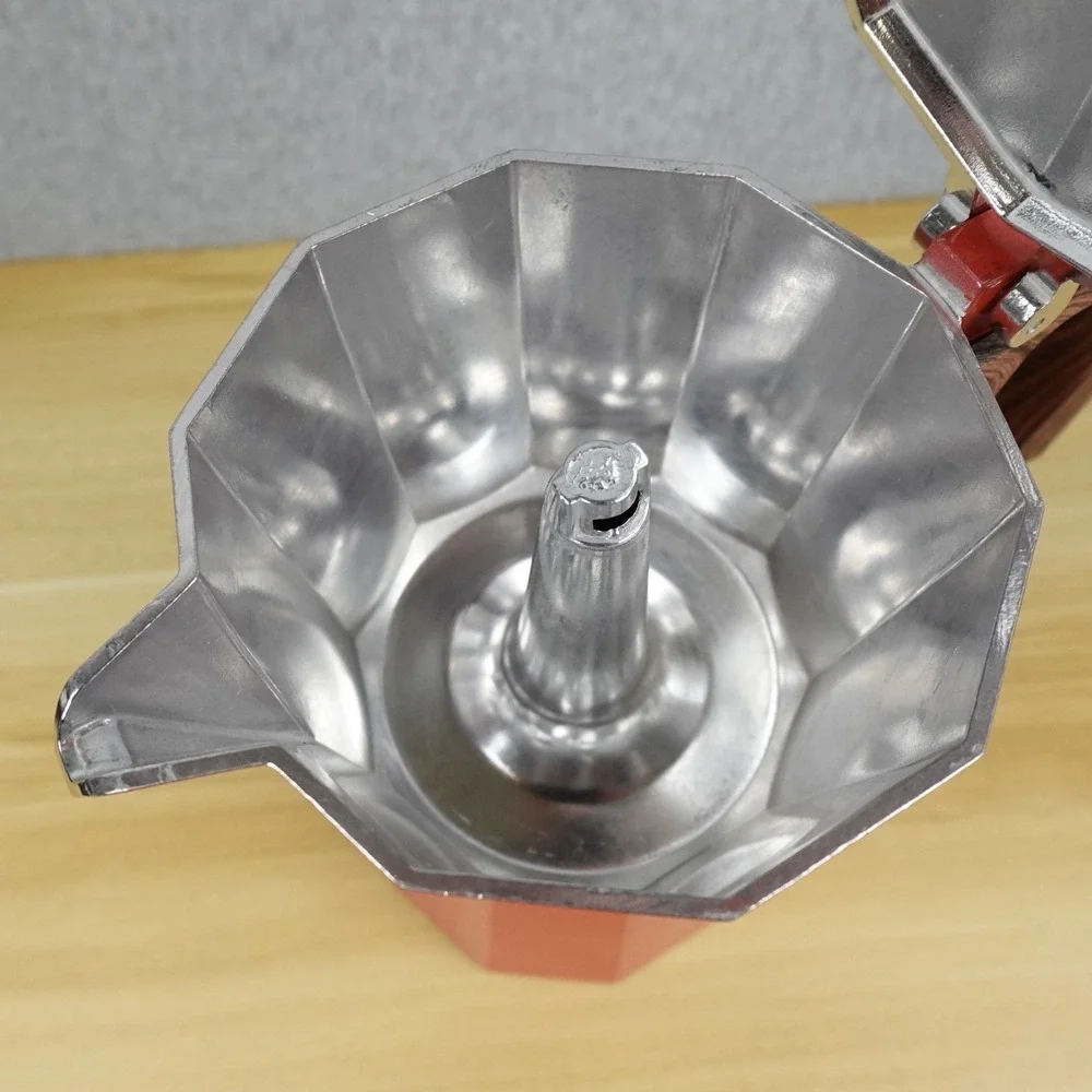 GROSCHE Milano Stovetop Espresso Maker Moka Pot 6 Espresso Cup, 9.3 oz, Red